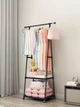 Телескопическая стойка вешалка для одежды и с полкой для обуви Triangle Clothes Rach напольная передвижная на колесиках Черная - изображение 1