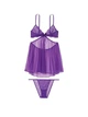 Комплект Victoria's Secret (322181962712) Lace Mesh Cutout Babydoll S фиолетовый - изображение 3