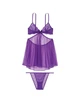 Комплект Victoria's Secret (322181962711) Lace Mesh Cutout Babydoll XS фіолетовий - зображення 3