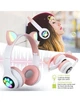 Наушники беспроводные Cat Ear VZV-24M Bluetooth с разноцветной LED подсветкой и кошачьими ушками Розовые - изображение 4