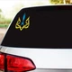 Наклейка на Авто / Мото / Витрину на Стекло Кузов "Желто-голубой тризуб" - изображение 3