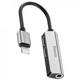 Перехідник Baseus 3-in-1 Lightning to Dual Lightning 3.5 mm Female Silver/Black (CALL52-S1) - зображення 1
