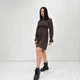 Женское модное вельветовое платье с завышенной талией GF08574 цвет коричневый, размер 50/52 - изображение 2