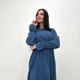 Женское модное вельветовое платье с завышенной талией GF08574 цвет синий, размер 42/44 - изображение 3