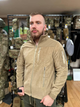 Чоловіча флісова демісезонна кофта Safari Tactical на блискавці з Softshell вставками Пісочний L Kali AI460 високий воріт - стійка липучки для шевронів - зображення 2