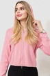 Кофта женская на молнии с капюшоном, цвет розовый, 244R008, S-L - изображение 6