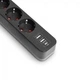 Сетевой удлинитель VIDEX ONCORD с/с 3п 3м (3x1.5мм) 2.4А 2USB+USB-C с кнопкой Black - изображение 3