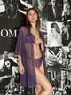Халат-пеньюар женский из прозрачной сеточки Felisiya Lingerie Фиолетовый 93с-2817 Оne size(S/М) - изображение 8