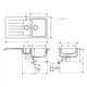 Мойка для кухни HANSGROHE гранитная S52 1000x500мм прямоугольная врезная с сифоном на полторы чаши серая 43357290 - изображение 2