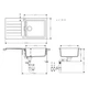 Мойка для кухни HANSGROHE гранитная S52 1000x500мм прямоугольная врезная с сифоном черная 43358170 - изображение 2