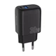 Сетевое зарядное устройство Type-C+USB с быстрой зарядкой, блок питания 30W Silicone Power Plus черный, Proove (WCSP3011001) - изображение 1