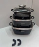 Набор квадратных кастрюль с гранитным покрытием на 8 предметов Higher Kitchen НК-302 Черный - изображение 2