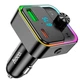 FM-трансмітер модулятор HOCO E81 (USB/Type-C PD30W/3A QC3.0) car BT FM transmitter Чорний - изображение 3