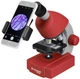 Микроскоп Bresser Junior 40x-640x Red с набором для опытов и адаптером для смартфона (8851300E8G000) - изображение 1