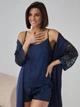 Пижама (майка + шорты) женская BARWA garments 0166/72 L Темно-синяя (2111660723593) - изображение 4