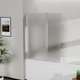 Шторка для ванни скляна AVKO Glass RDY19 Silver матова на 2 секції 140 х 100 см - зображення 1