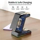 Беспровдная зарядная док-станция Magsafe 5 в 1, 15 Вт с часами и RGB подсветкой для iPhone. Apple Watch, Airpods+ блок питания Foneng K300 18W - изображение 9