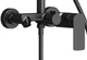 Комплект: Душова кабіна DUSEL DSL194B Black matt 1000*1000, скло прозоре+ Душова система зі змішувачем DUSEL LACIO Black - зображення 3