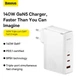 Адаптер зарядное сетевое Baseus 140W GaN5 Pro Fast Charger + C to C кабель (CCGP100202) - изображение 8