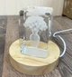 Ночник Хрустальный куб с гравировкой Ваза с цветами с LED подставкой подсветкой USB 5В (2159) - изображение 5