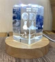 Ночник Хрустальный куб с гравировкой Знак Зодиака Козерог с LED подставкой подсветкой USB 5В (2123) - изображение 4