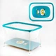 Манеж "Сова", прямоугольный, мягкое дно, евросетка, без ручки. Turquoise (147276) - изображение 2