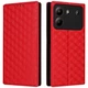 Чехол Deexe Rhombus Book для ZTE Blade A54 - Red - изображение 1