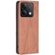 Чехол-книжка с кармашками UniCase Geometric Pattern для Xiaomi Redmi Note 13 - Brown - изображение 3