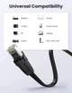 Патч корд UGREEN сетевой кабель 40 Гбит\с 2000 МГц Ethernet RJ45 Cat 8 плоский 1М Black (NW134) - изображение 4