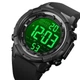 Часы наручные 1845BK SKMEI с подсветкой, BLACK-BLACK - изображение 3
