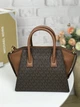 Сумка жіноча Michael Kors Avril Small Logo Top-Zip Satchel коричнева (35F1G4VM2B) - зображення 4