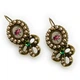 Серьги Michal Negrin с жемчужным ореолом и цветочной миниатюрой, украшенные кристаллами Swarovski - изображение 1