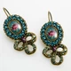 Серьги Michal Negrin с ореолом из кристаллов Swarovski цветочной миниатюрой - изображение 1