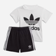 Komplet chłopięcy letni (koszulka + spodenki) adidas Trefoil Shorts Tee Set FI8318 98 cm Czarny/Biały (4061619987836) - obraz 1