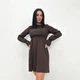 Вельветовое платье с завышенной талией Fashion 50/52 шоколадный - изображение 1