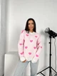 Светр вовняний теплий жіночий Oversize 42/46 Пудровий - зображення 1
