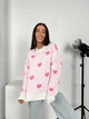 Светр вовняний теплий жіночий Oversize 42/46 Пудровий - зображення 4