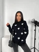 Светр вовняний теплий жіночий Oversize 42/46 Чорний - изображение 1