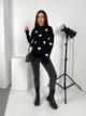 Светр вовняний теплий жіночий Oversize 42/46 Чорний - изображение 2