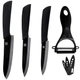 Набір кухонних ножів HuoHou Ceramic Kitchen Knife Set 4шт. HU0010 Black - зображення 1