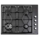 Газовая варочная поверхность для кухни WEILOR GM W 634 BL, черная эмалированная на 4 конфорки, газ-контроль - изображение 1