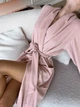 Жіночий велюровий халат COSY довгий Peach Fuzz в подарунковій упаковці 2XL-3XL персиковий V011 - зображення 6