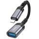 Адаптер Переходник HOCO iP male to USB female 2.0 converte OTG Lightning - USB 2.0 для телефона Серый - изображение 7