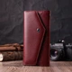 Кошелек для женщин из натуральной кожи с геометрическим клапаном ST Leather 22547 Бордовый - изображение 3