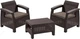 Комплект пластикових меблів Keter Corfu II Weekend Set 258953 коричневий - зображення 1