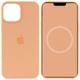Протиударний Чохол Silicone case AAA full with Magsafe and Animation для Apple iPhone 12 Pro / 12 (6.1") / Light Orange - зображення 1
