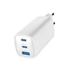 Зарядний пристрій Gembird USB-A + 2xType-C (PD18W + QC3.0 27W) white (TA-UC-PDQC65-01-W) - зображення 2