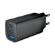 Зарядний пристрій Gembird USB-A + 2xType-C (PD18W + QC3.0 27W) black (TA-UC-PDQC65-01-BK) - зображення 1