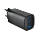 Зарядний пристрій Gembird USB-A + 2xType-C (PD18W + QC3.0 27W) black (TA-UC-PDQC65-01-BK) - зображення 3
