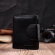 Вертикальний гаманець для жінок з натуральної шкіри з монетницею ST Leather Чорний (bg224fash51) - зображення 9